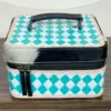 White & Turquoise Checkered