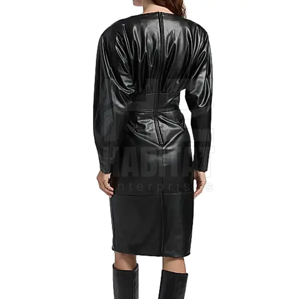 Soft Genuine Leather Mini Dress Women Trendy Design Lightweight Material Perfect for Spring and Summer
