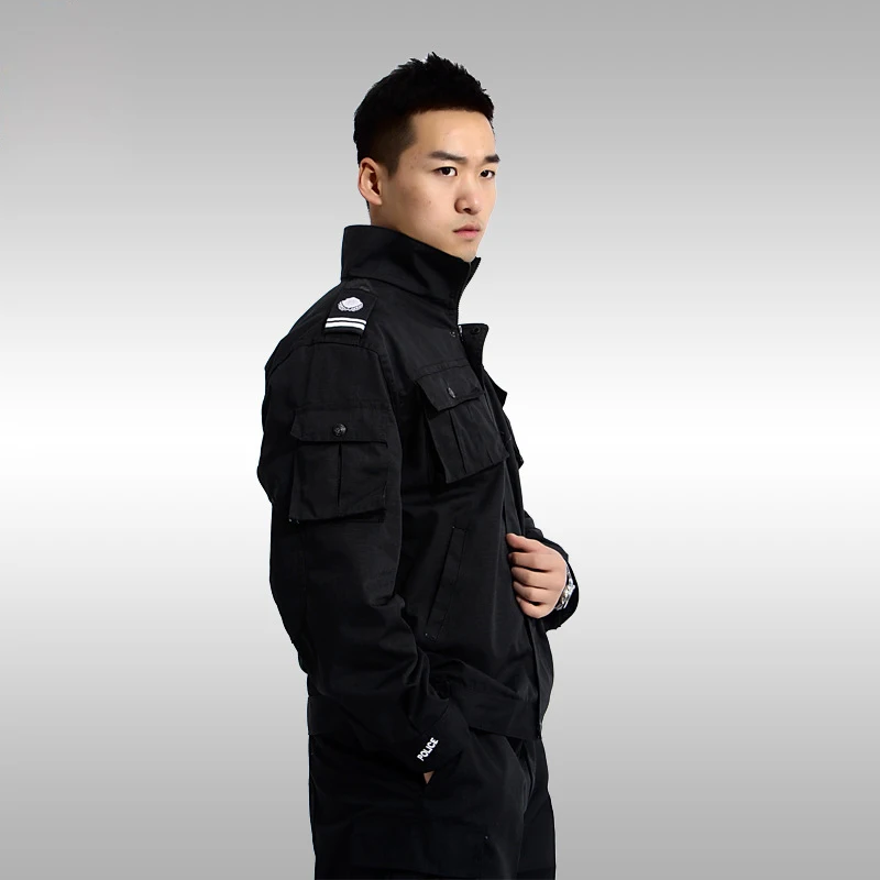 Design Security Guard Uniform Jackets Men's Security Jacket Black Wear Custom Uniform Security Jacket for Men