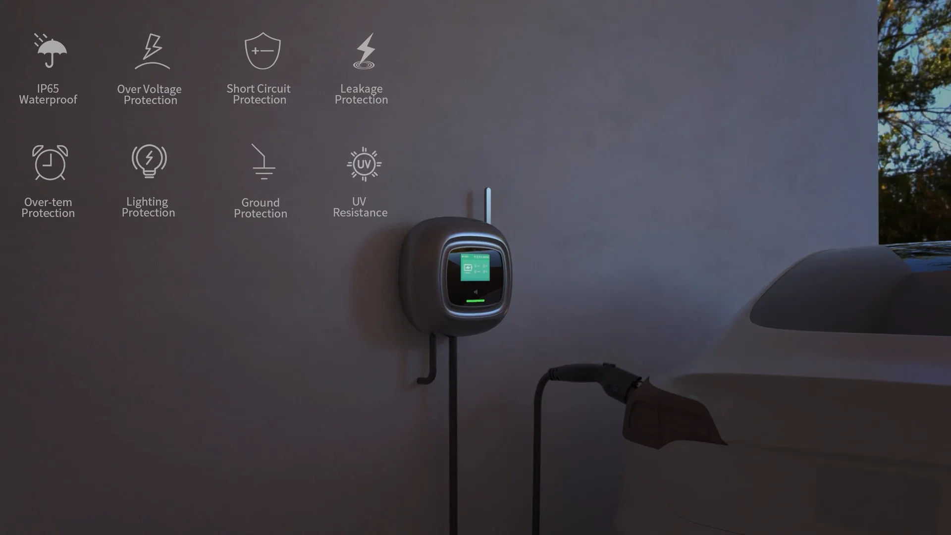 Khons Produce Wallbox Wifi Ocpp App 3kw22kw 32a Electric Car Charging Station Wall Mounted Ev