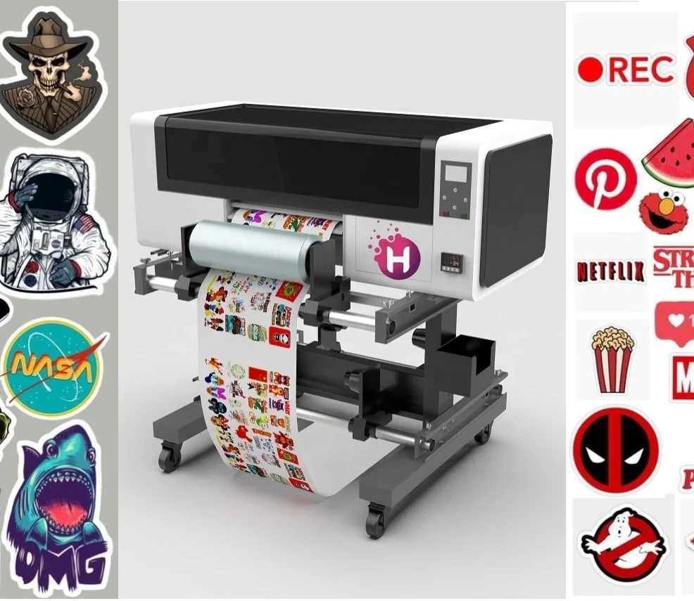 New UV DTF a and B Film Sticker AB Crystal Label Roll to Roll Metallic Glue 30cm Printer Varnish Printing Machine