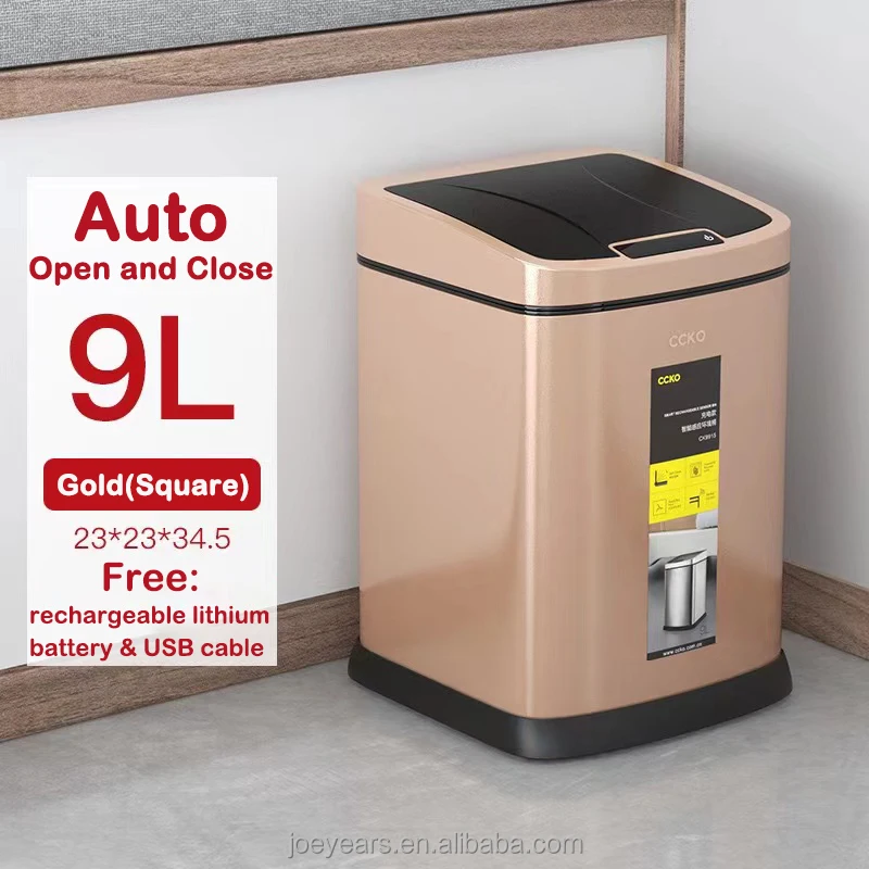 Ck9915 Smart Stainless Steel Trash Can 360 Touch Sensing Waterproof Antifingerprint Garbage Bin