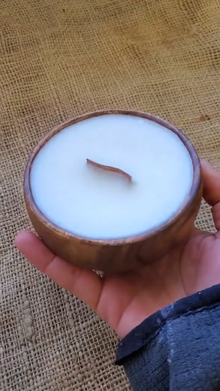 100 Natural Candles In Coconut Shell Coco Bowl Paraffin Wax For Candle