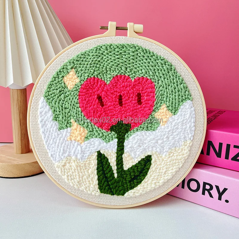 Changxu Handmade Crochet Kit Beginners DIY Animal Style-Sponge Boby Duck Tulip Needle Punch Wool Russian Stamp Cross Stitch