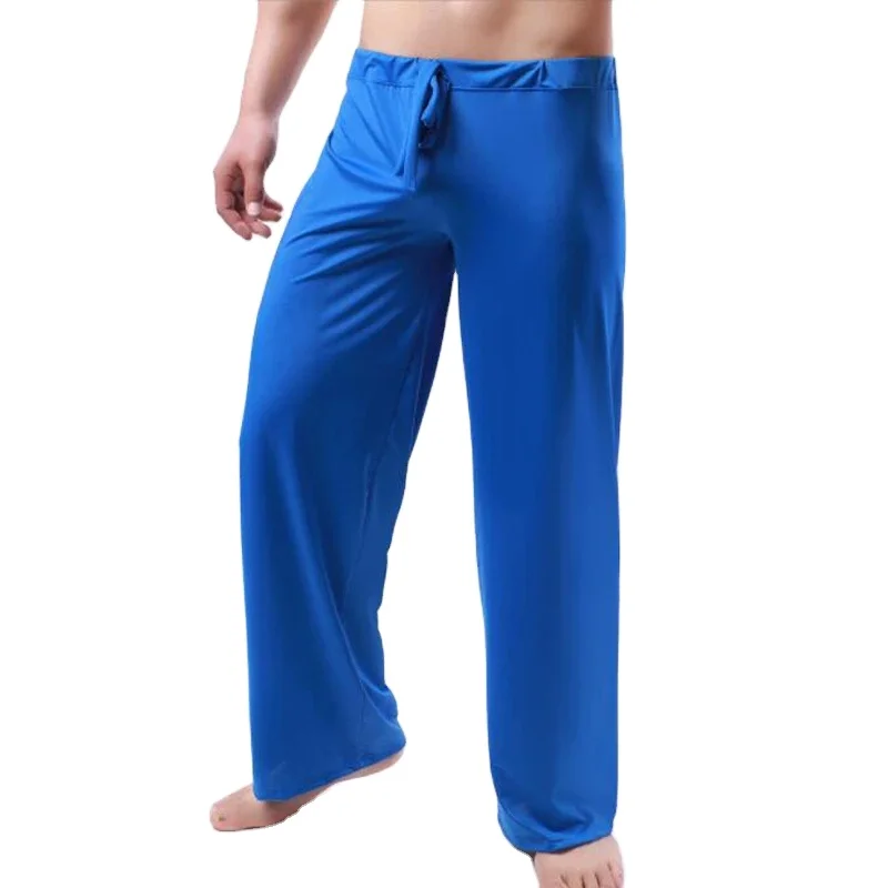 Men's Pajama Pants Casual Loose Men's Satin Silk Lounge Pants Men Sleep ...