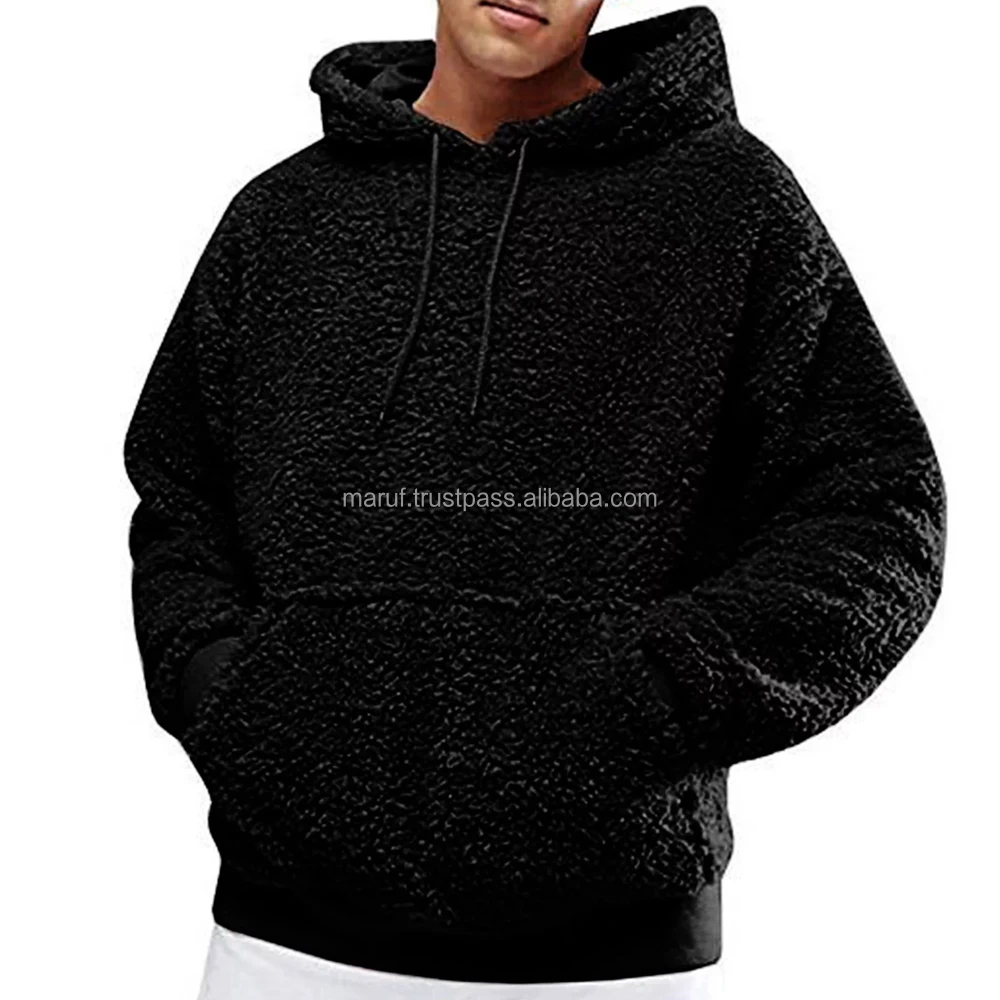Men's Winter Sherpa Fur Hoodie for Stylish Comfort
