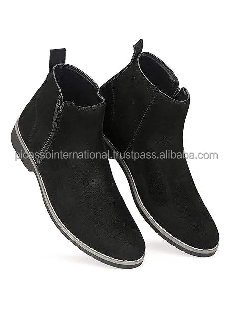 Leading Indian Exporter of Superior Quality Casual Wear 100% Swede Leather Ancle Shoes Boots for Men at Direct Factory Price