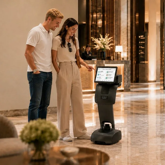Temi Smart AI Restaurant Service Robot Remote Control Delivery Robot for Restaurant Hotel Delivery Obstacles Avoidance