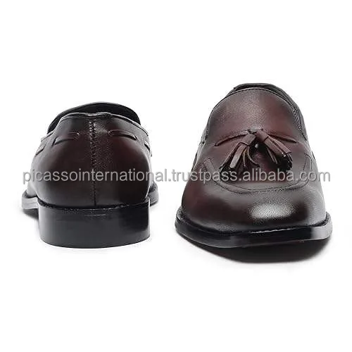 Indian Supplier of Excellent Quality Eye Catching Design Custom Logo Party Wear Genuine Leather Formal Shoes for Men