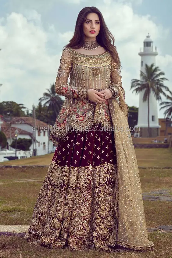 Buy Palace Green Lehenga Choli In Velvet With Short Puff Sleeves And Multi  Colored Hand Embroidery In Floral And Geometric Motifs Online - Kalki  Fashion