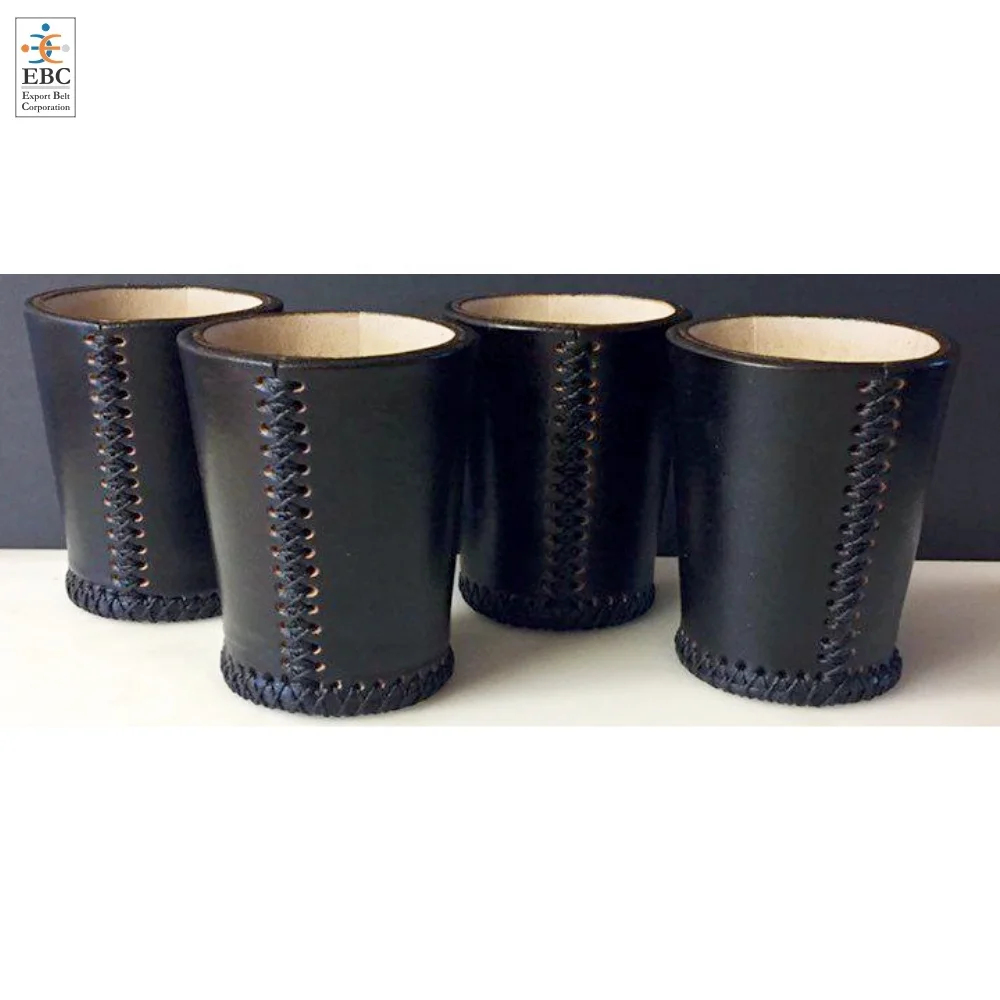 Beautiful Leather Dice Cups Set with Dices OEM Board Game Leather Cup with Custom Embossed Logo Veg Tanned Genuine Leather Made