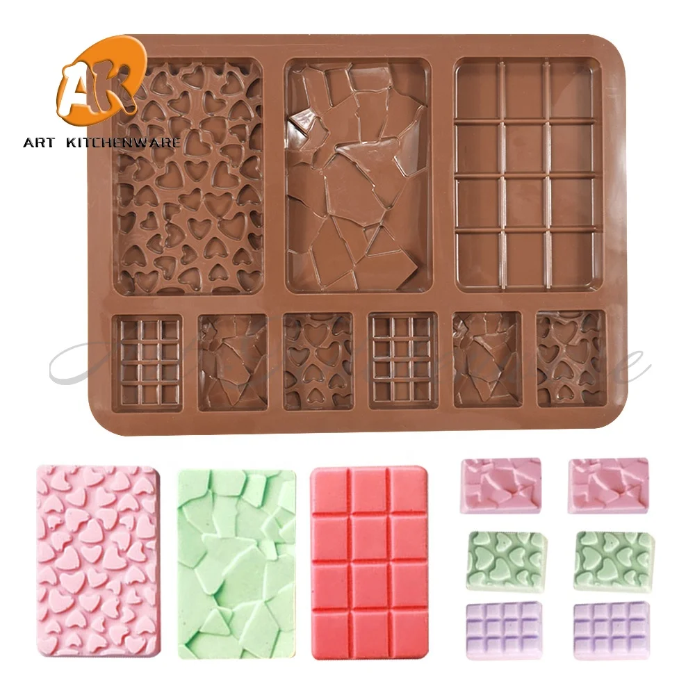 AK Cavity Chocolate Silicone Mold Fondant Candy Bar Mould Cube Cake Molds  Kitchen Baking Accessories Chocolate Plastic Mold