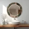 Rose gold and emerald green abstract mirror