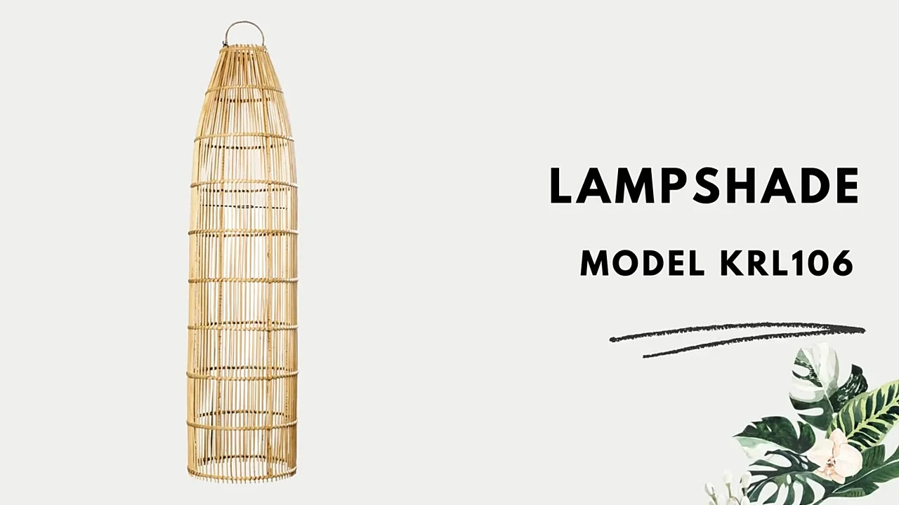 Handwoven Lampshade Natural Rattan Ceilling Light Vietnam Manufacturer
