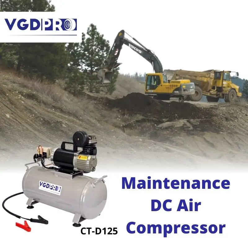12V DC Weatherproof Professional Small Mighty Truck Oil Less Solar Power Air Compressor Machine With 25 Liter tank for Sale