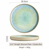 สีน้ำเงินเซลาดอน ทรงกลม ขนาด 10.5 นิ้ว