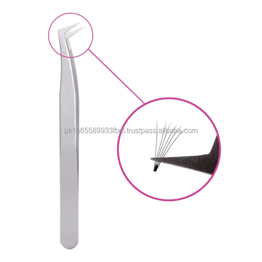 Fiber Tip Tweezers Curve Isolation Tweezers Eyelash Tweezers 90 Degree White Diamond Grip Buy