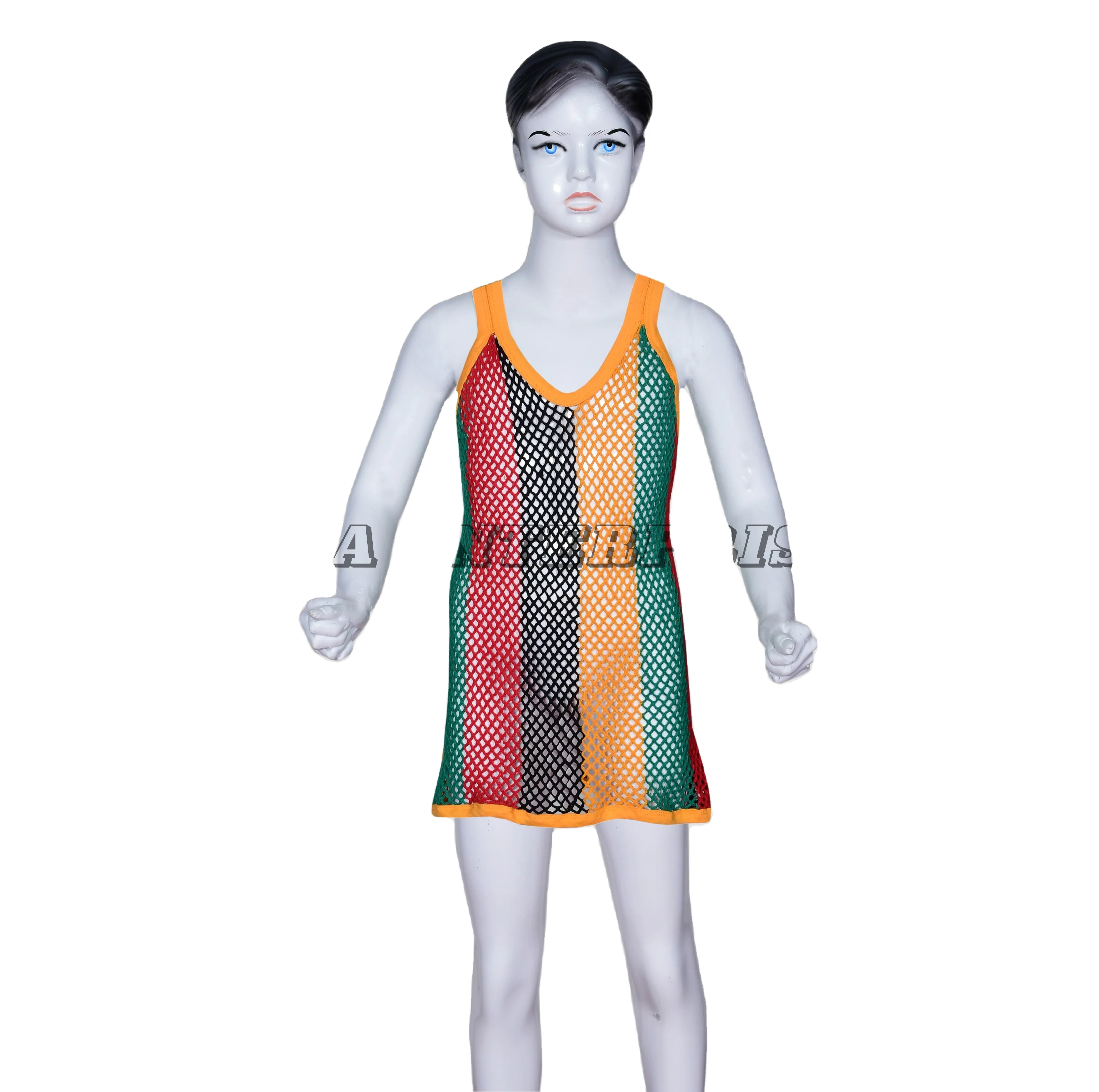 Fishnet Rasta Children New Style Mesh Fishnet Stringer Vest,Rasta Caribbean Style ...