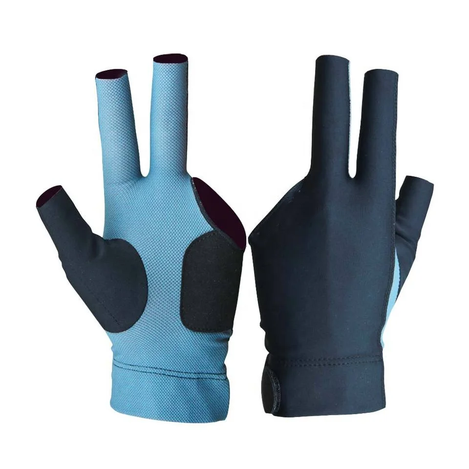 AORHOFJ Lot 2 Gants De Billard Snooker – Tissu Soyeux, 3 Doigts Ouverts – Main Gauche – Respirant, Anti-sueur, Lavable