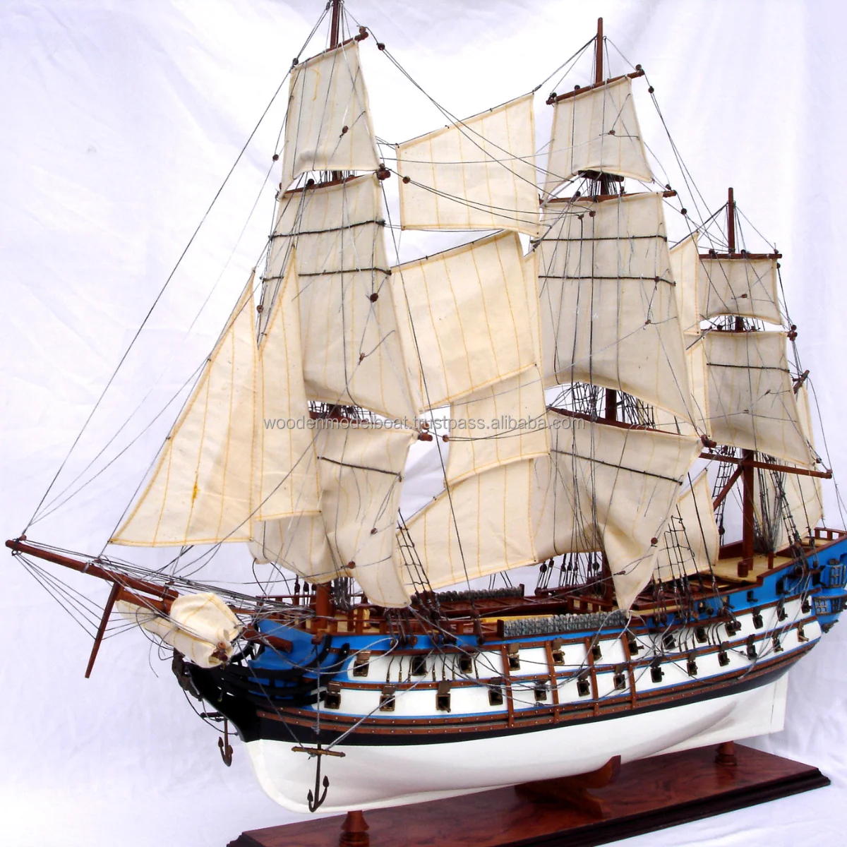 Tall Ship Model Le Protecteur Painted Wooden Model Ships For Home