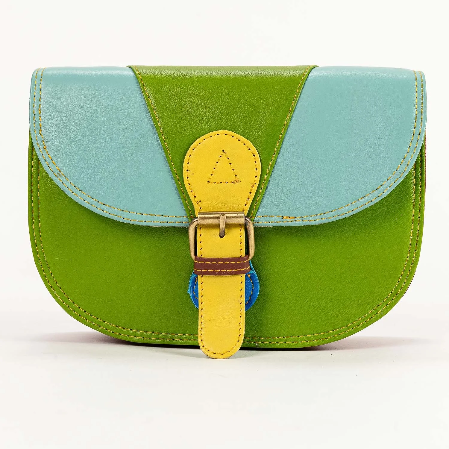 2026 New Arrival Bohemian 100% Genuine Leather Women's Multi Colored Stylish Cross Body Shoulder Sling Flap Purse Bag Anti-Theft