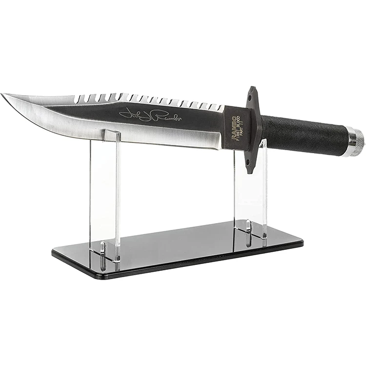 Yageli Factory Custom Clear Transparent Lucite Knife Holder Acrylic Hunting Pocket Knife Display Stand