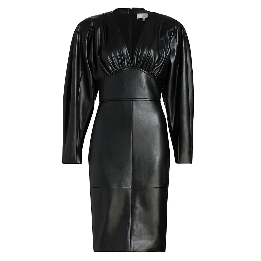 Soft Genuine Leather Mini Dress Women Trendy Design Lightweight Material Perfect for Spring and Summer