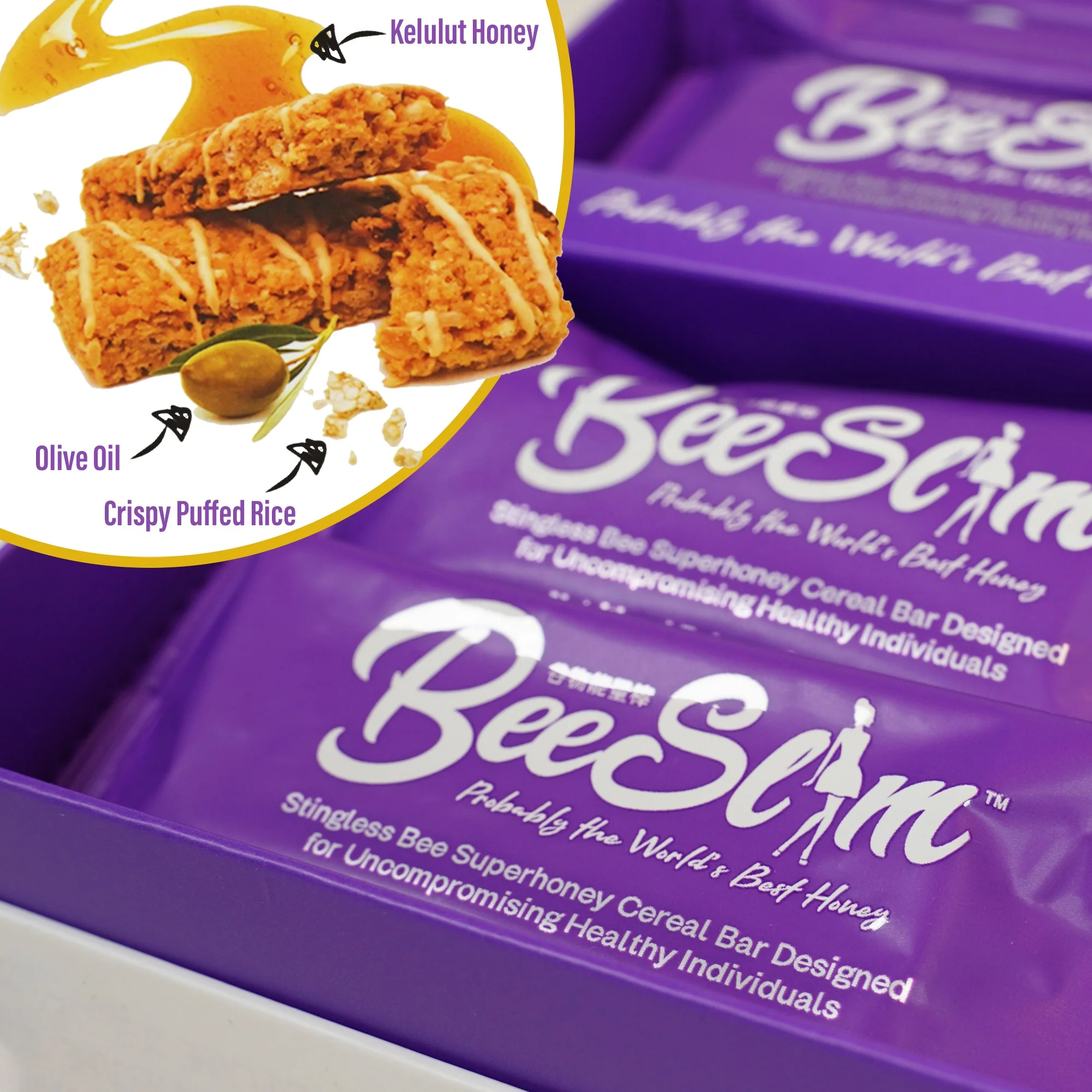Beeslim Wild Stingless Bee Superhoney Healthy Cereal Bar With Crispy