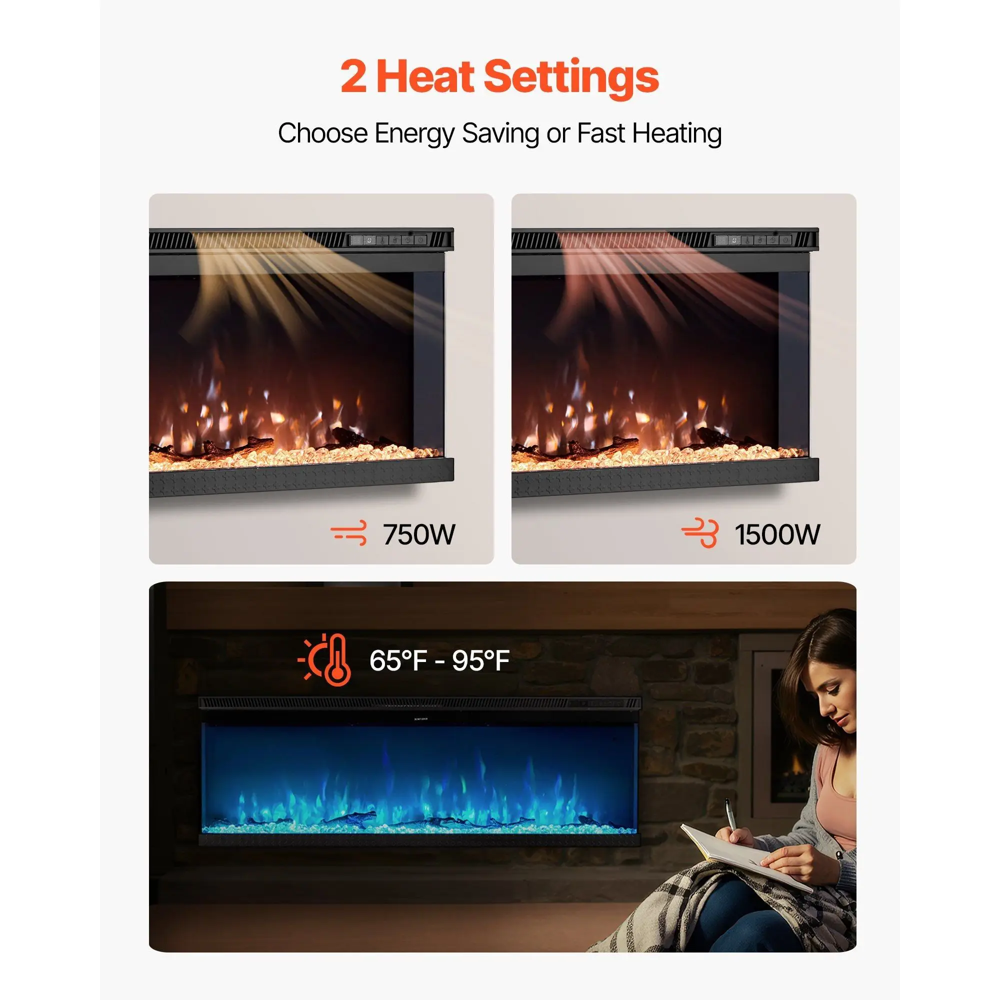 Electric Fireplace, 50-Inch, 1500W - detail 8