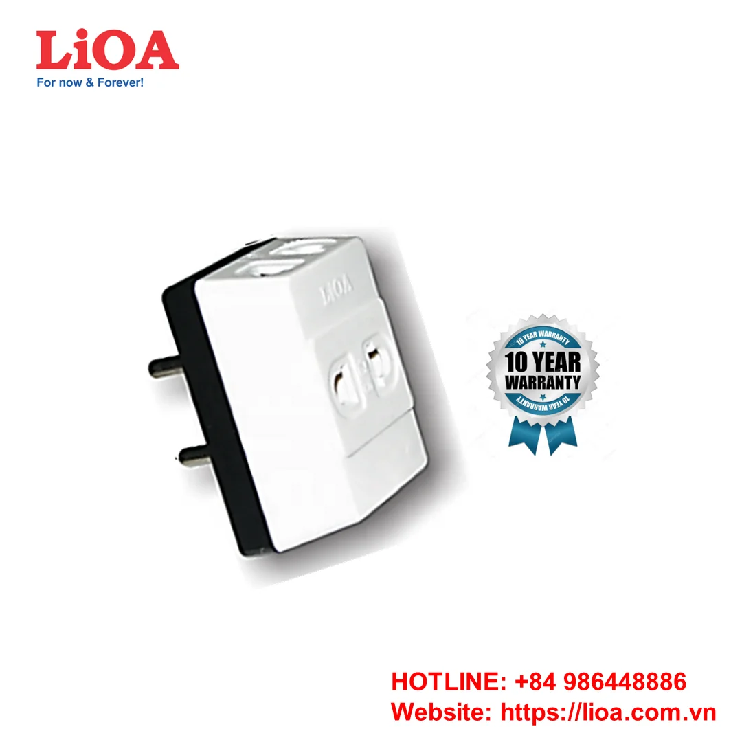 High Quality LiOA Triple Outlets Adapter with Round Phi5 Pin Plug-ON3NC5 Made in Vietnam