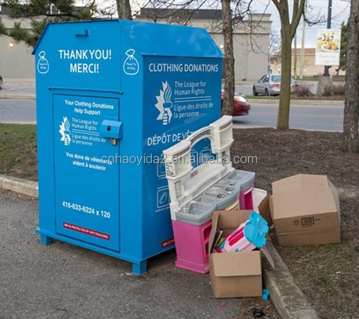 Wholesale Donation Bin Clothing Recycle Bins Customized Outdoor Street