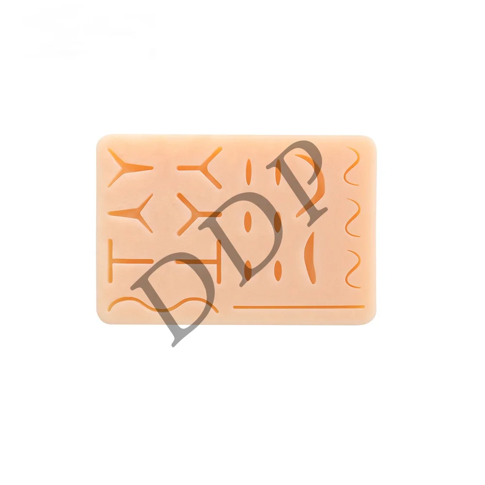 DDP Customize Skin Suture Pad Cheap Suture Pad Silicon Medical Training Skin Model With 20 Pre-Cut Wounds for Medical Practice