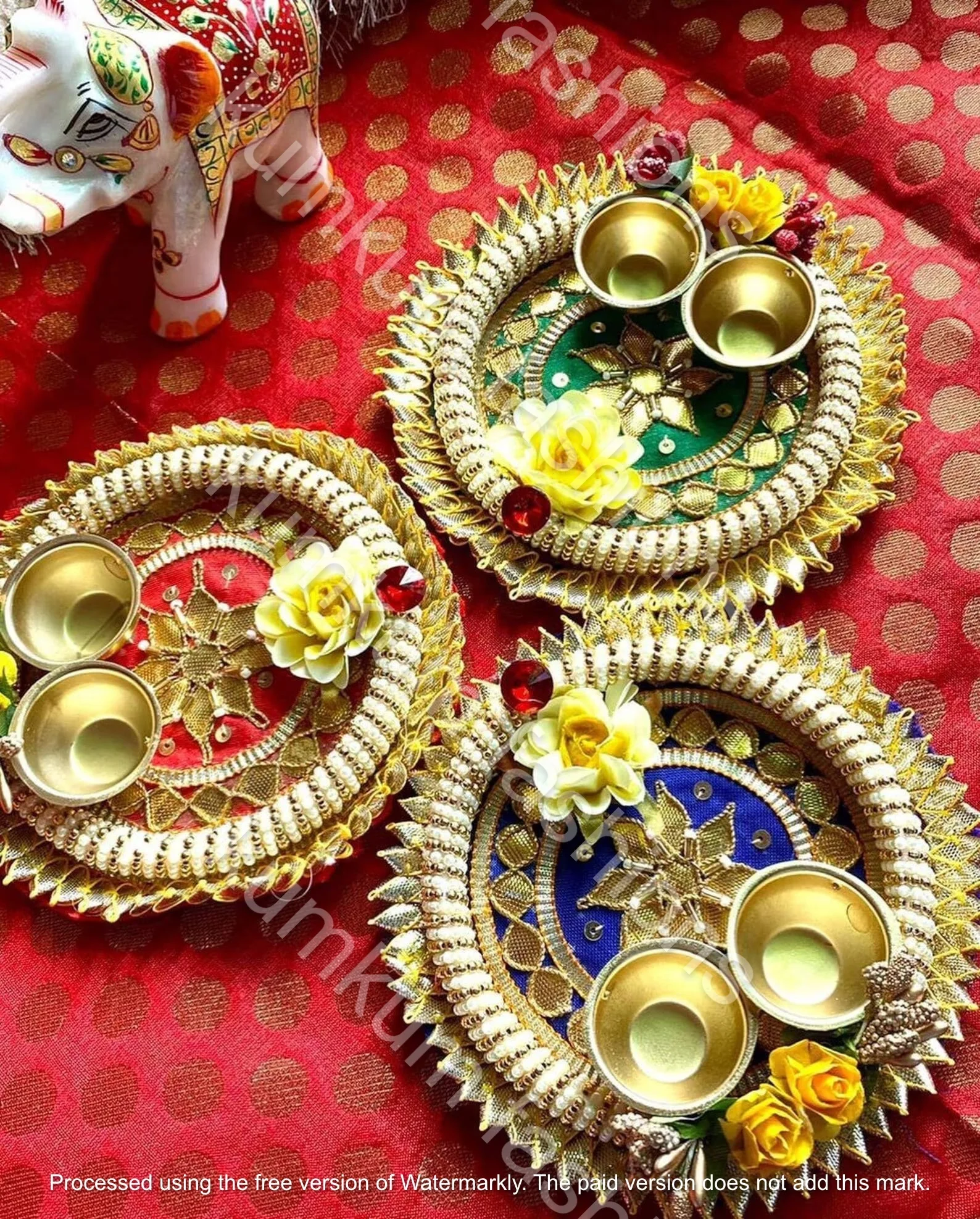 Haldi Kumkum Platter Kumkum Puja Favors Roli Chawal Plate Puja Gifts ...