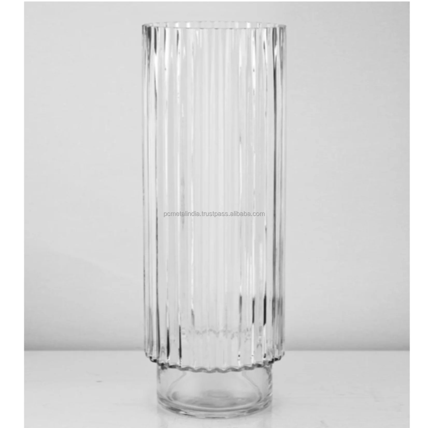 Clear Tall Cylinder Glass Floor Vase For Home/decor Crystal Vases For