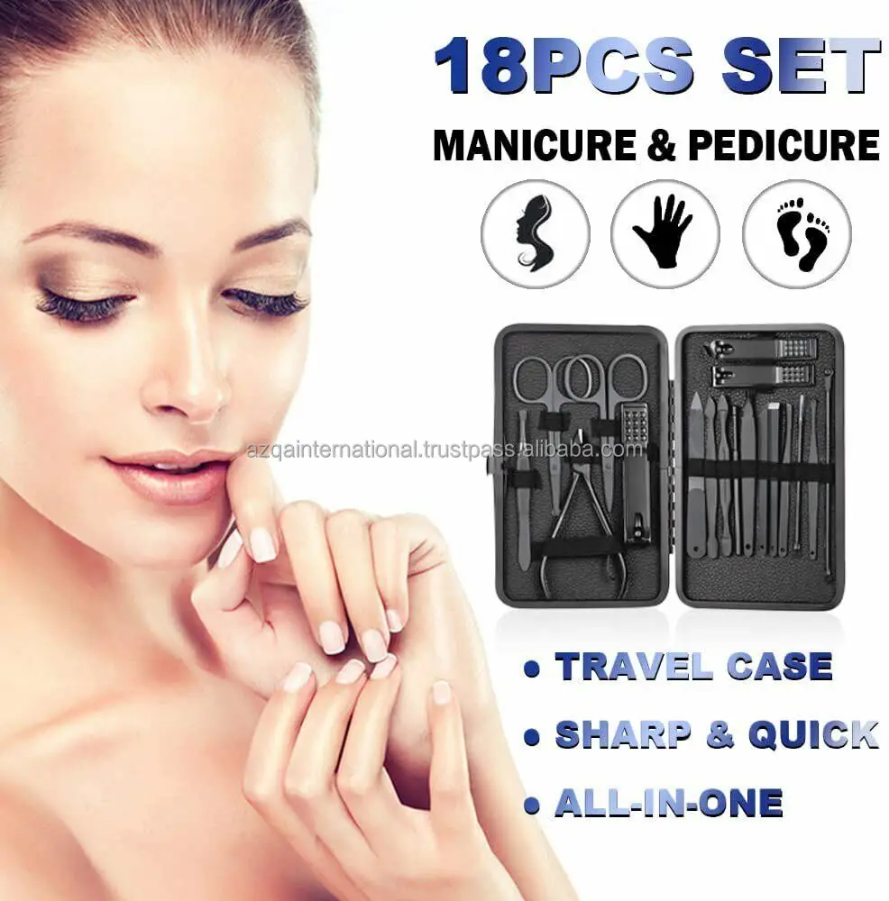 Black Color Professional Manicure Set Pedicure Nail Care Clippers Set
