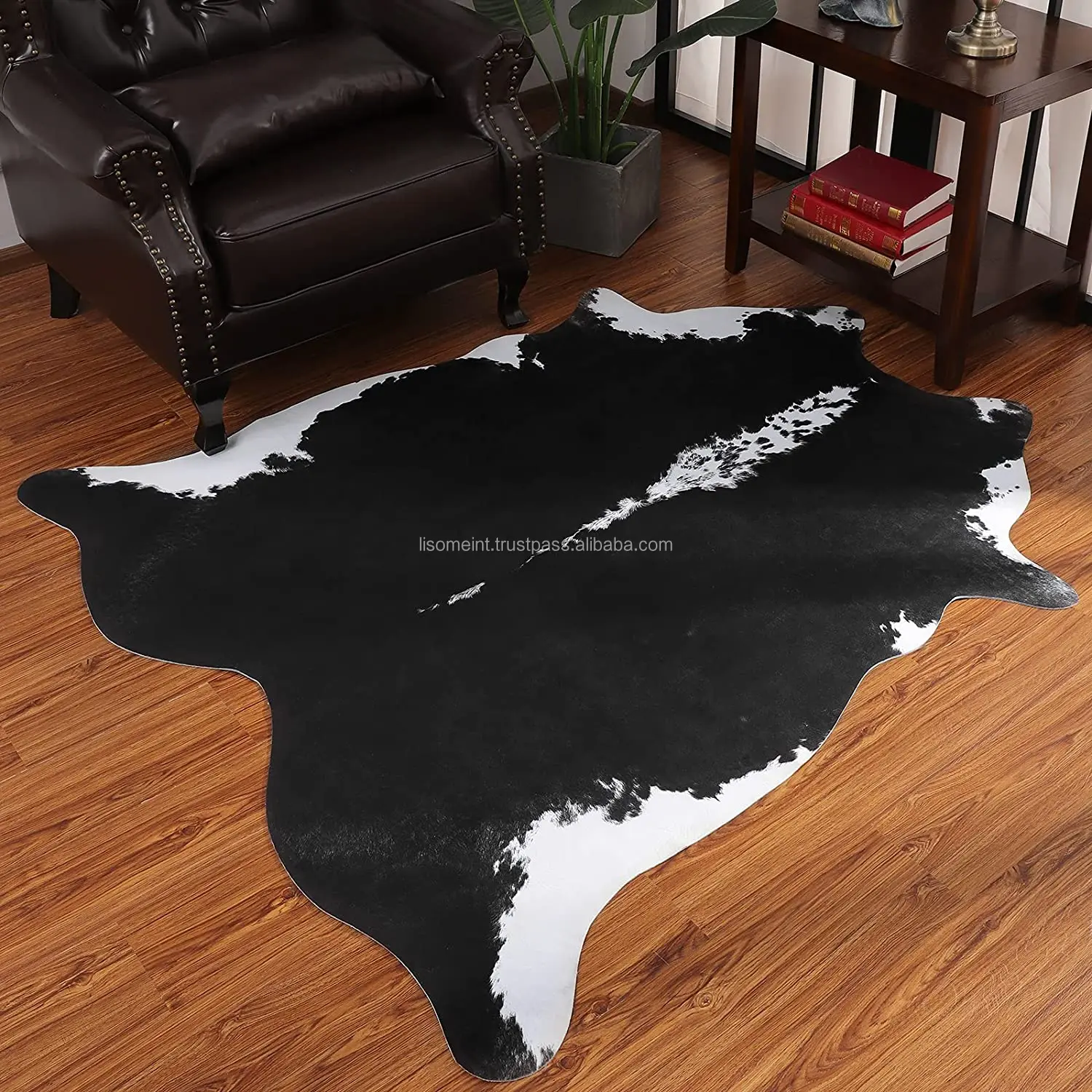 Genuine Leather Fur Rug Cow Leather Carpet Natural Cowhide Anti Slip 