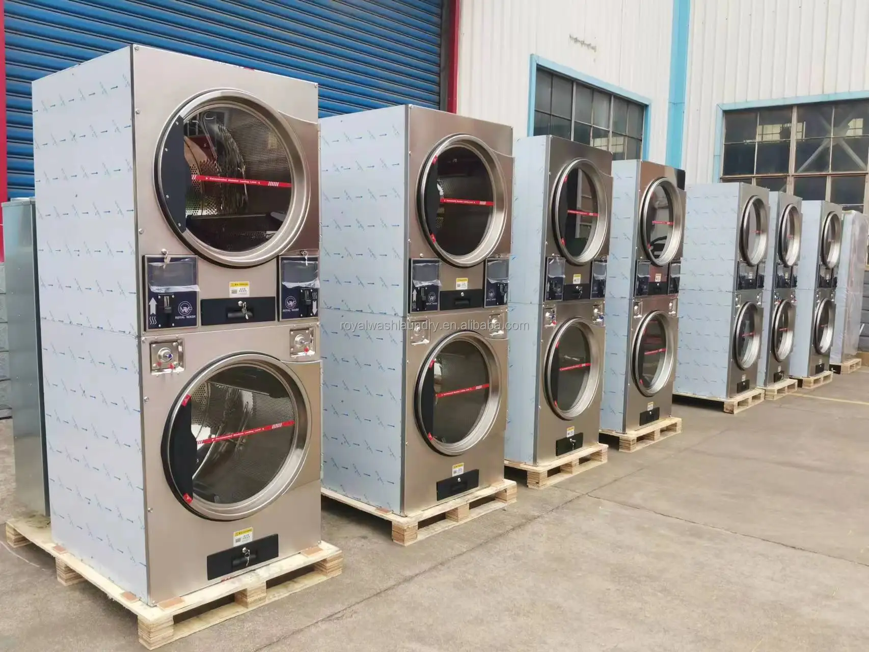 세탁소/호텔/셀프 서비스 상업용 세탁 장비 동전 투입식 세탁기 건조기 스택형 건조기