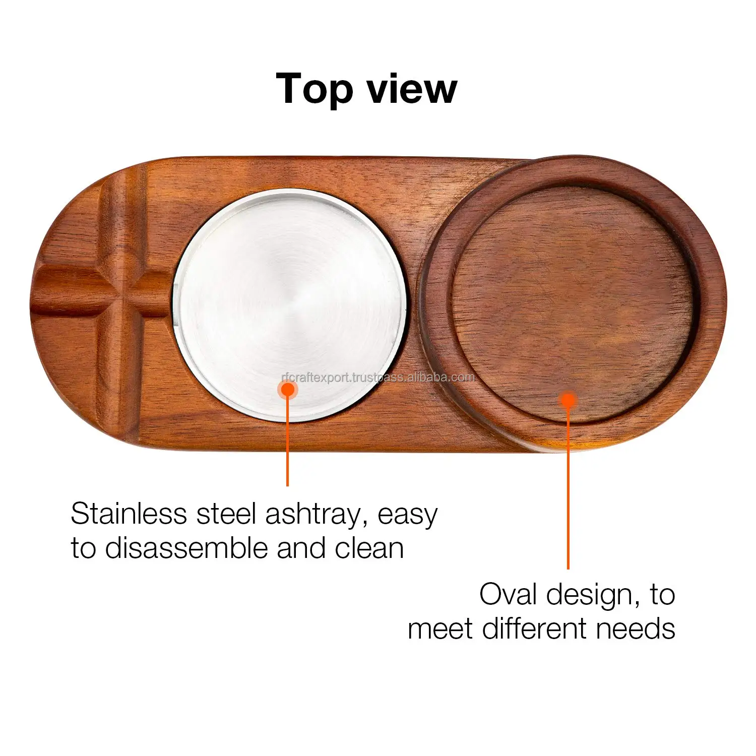 Wooden Metal Cigar Ashtray Set With Cigar Cutter And Punch Foldable Travel Cigar Holder For Bar
