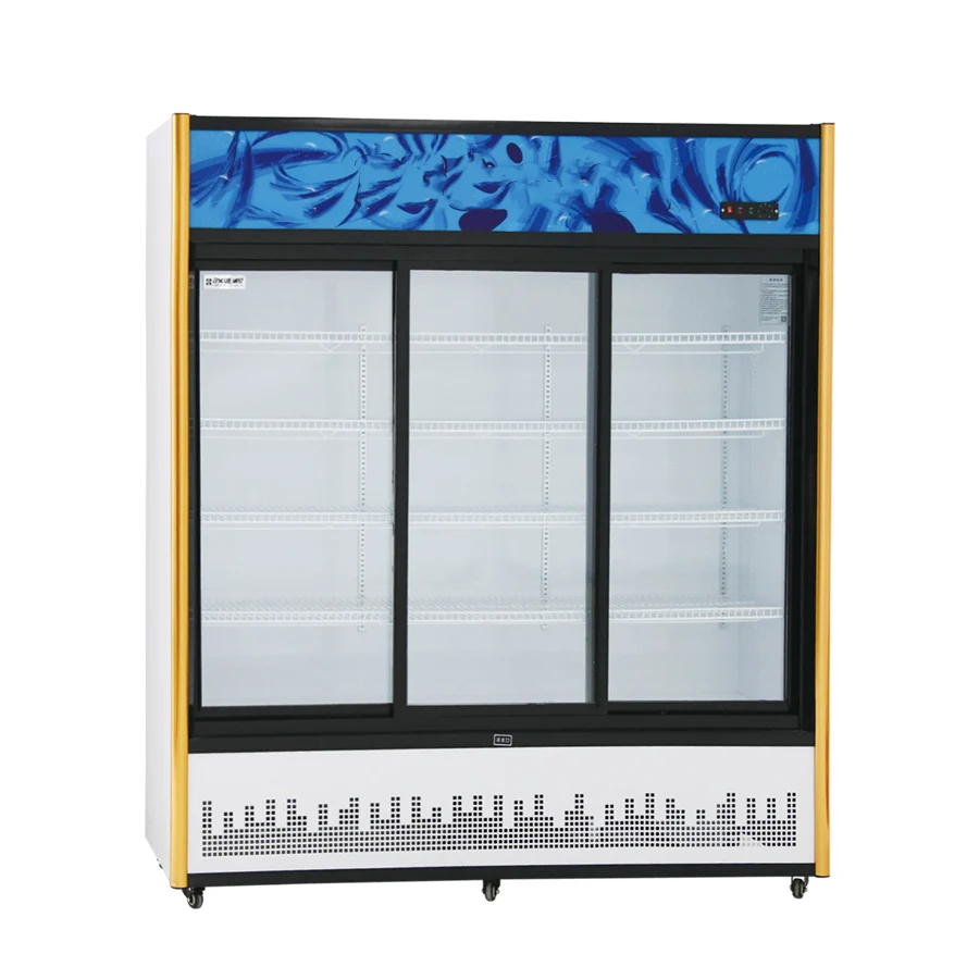 Bakery Refrigerator Display for Soft Drinks New Trend Freezer Display case Stainless Steel Supermarket Cooler