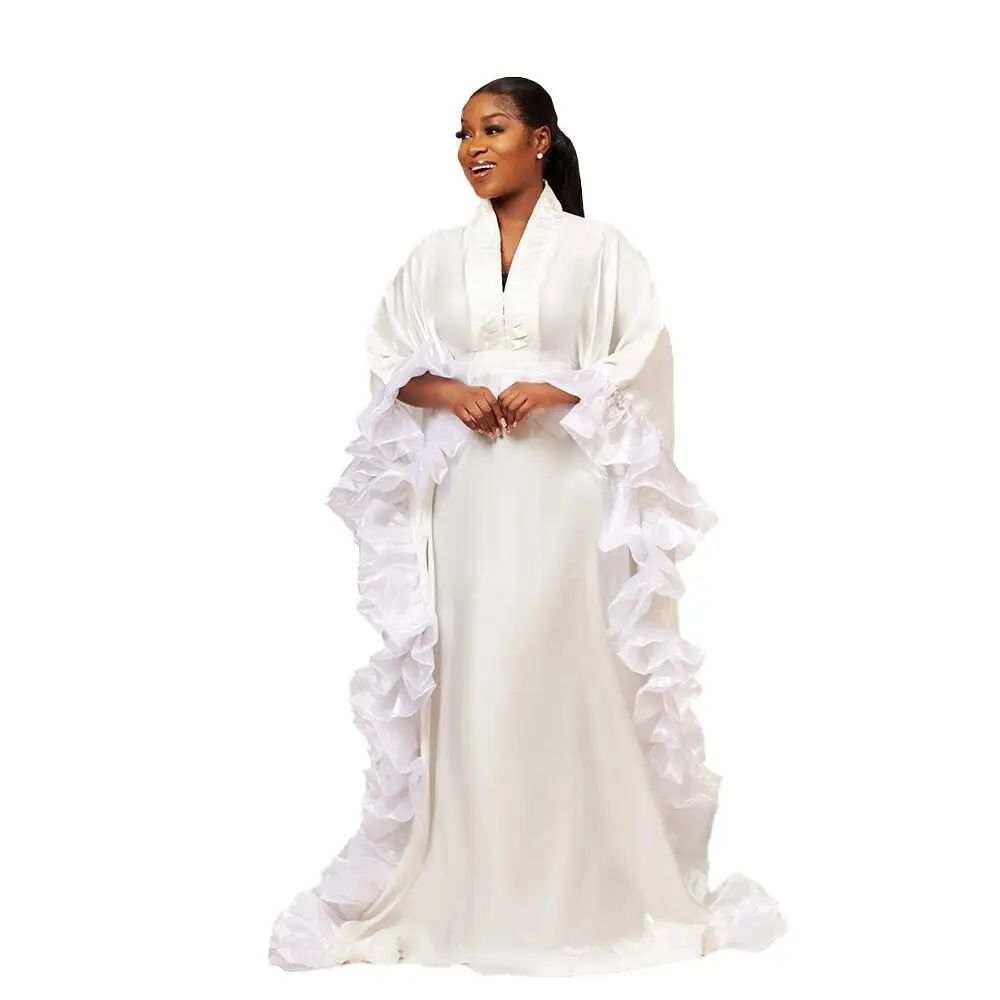 white kitenge dress designs White dress with lined African print