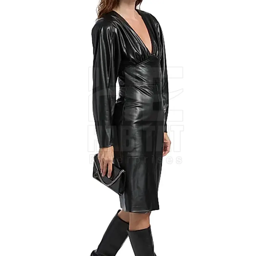 Soft Genuine Leather Mini Dress Women Trendy Design Lightweight Material Perfect for Spring and Summer