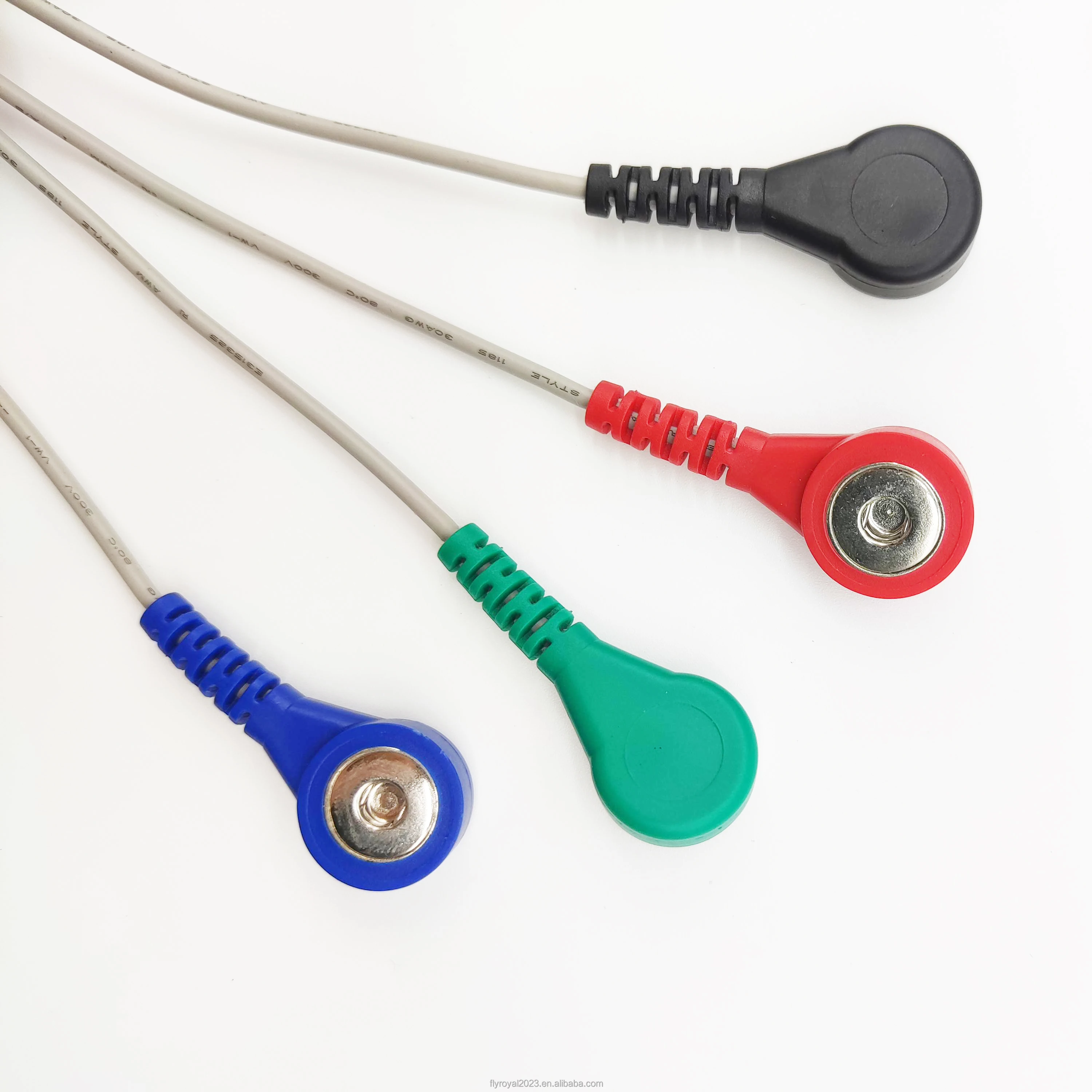 Customize Ecg Cables 4 Lead 4.0mm Ecg Snap To 6p Din Plug Medical Cable