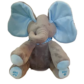 Elephant toys Peekaboo plush cute interesting doll singing elephant