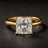 Gold Plated Princess Solitaire Ring