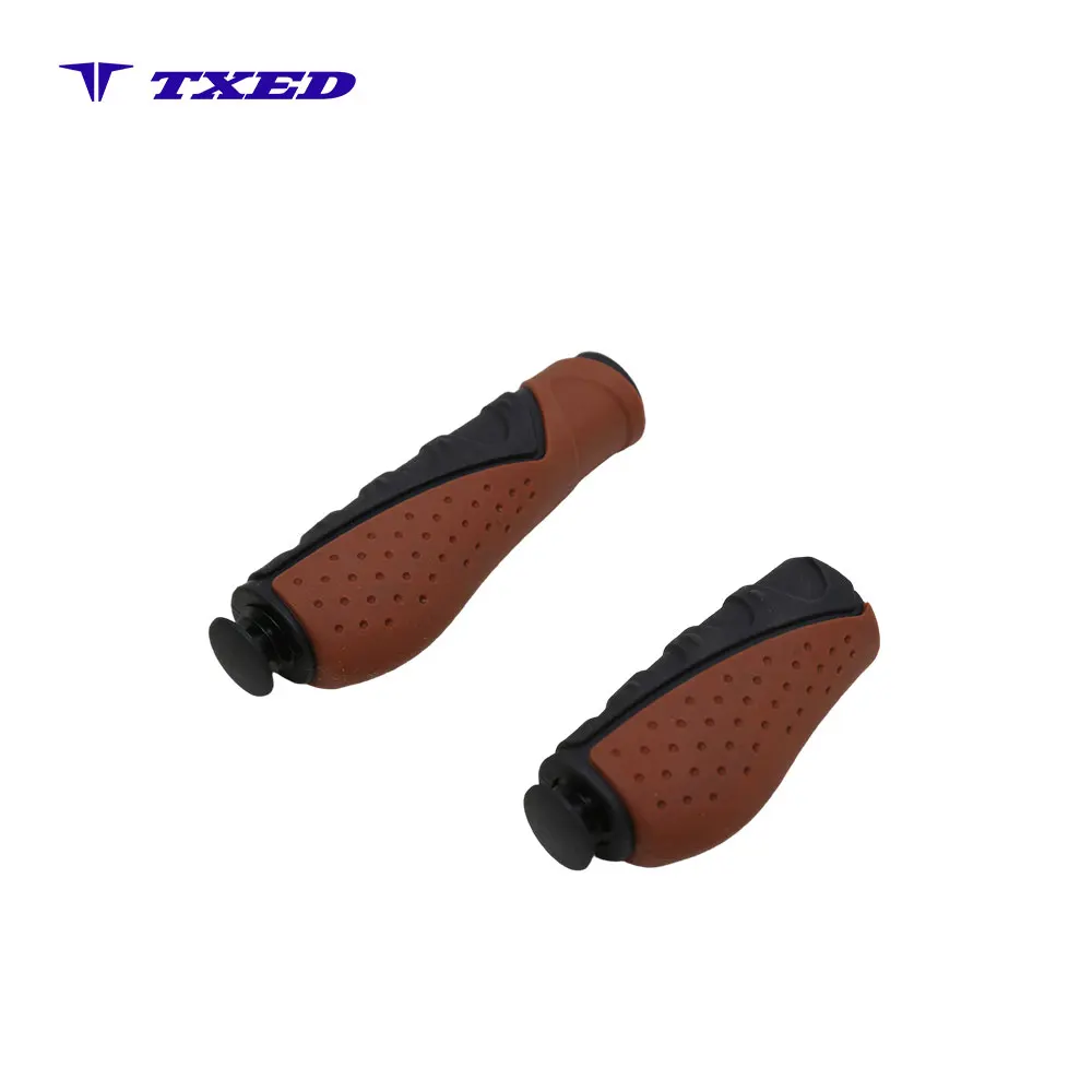 VELO Non-Slip Shock Absorbing TPR Material 22.2mm Inner Diameter 130mm/92mm Handlebar Grips with End Plugs Normal Waterproof