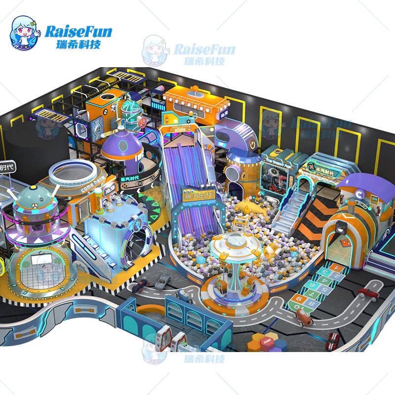 RaiseFun Custom Design High Quality Aluminum Soft Play Set for Kids Indoor Shopping Mall
