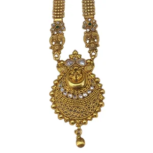 Indian Manufacturer Vintage Trendy Bridal Jewellery for Turkey Wedding Gold Plated Long Chains Set Earrings Women Charm Ready