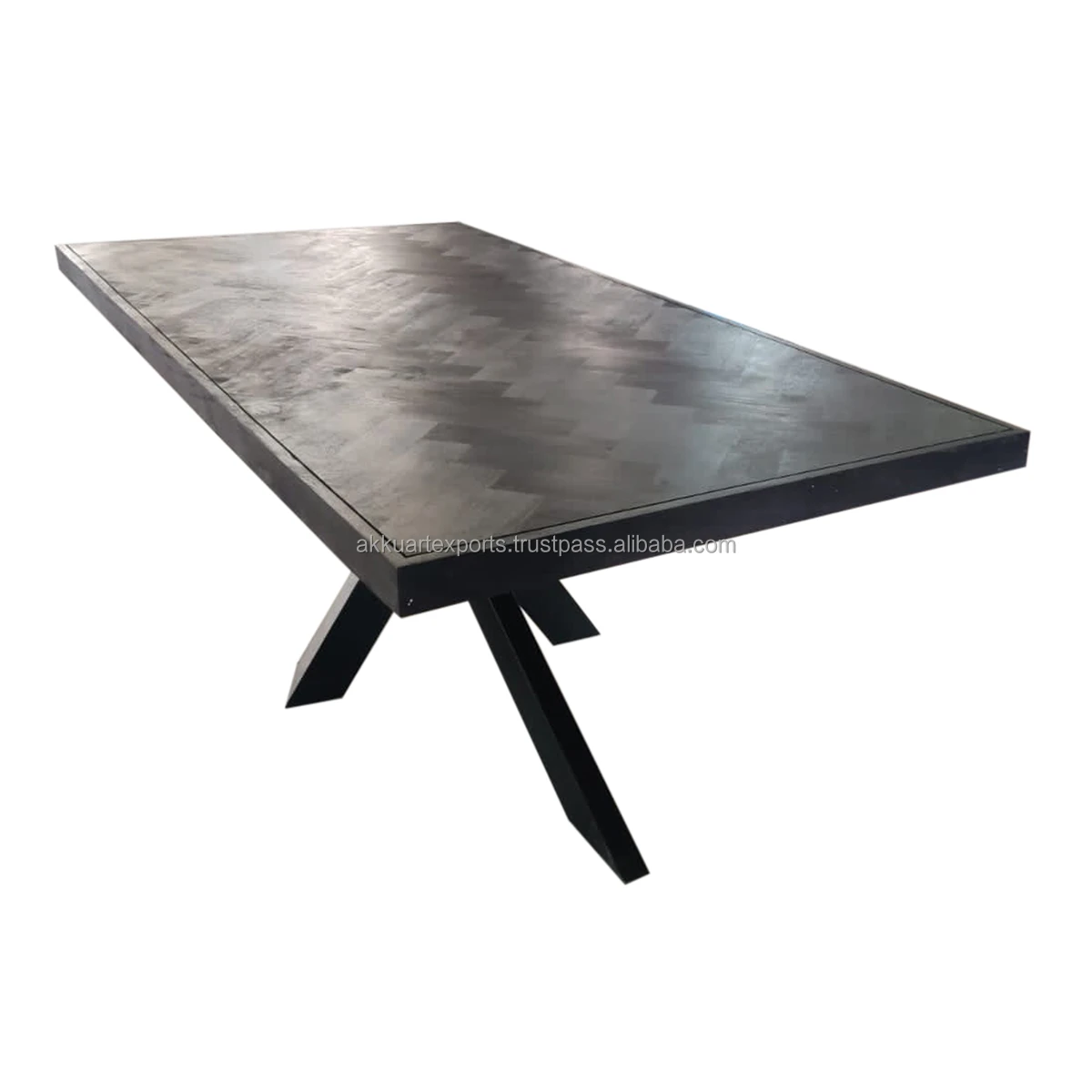 Best Herringbone Rectangular Dining Table Herring Fish Bone Style Black