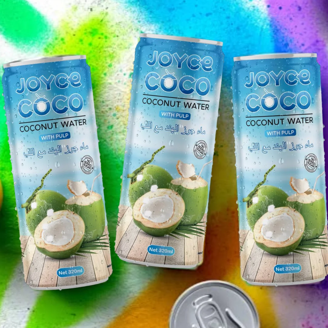 330ml JoyceCoco Coconut Water with Pulp From Interfresh Brand Viet Nam OEM and ODM Reasonable Prices.
