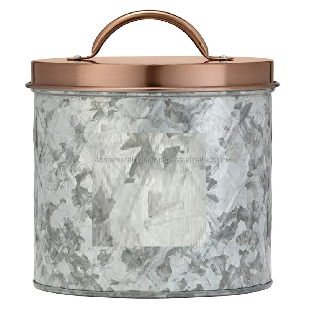 Handmade Heart Shape Metal Galvanized Food Storage Container Home And